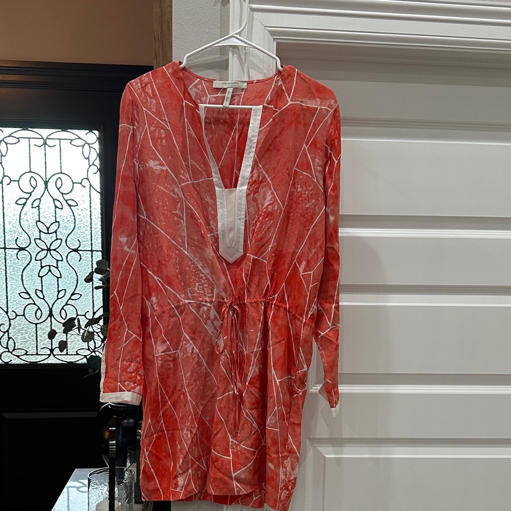 Elegant Red Patterned Dress